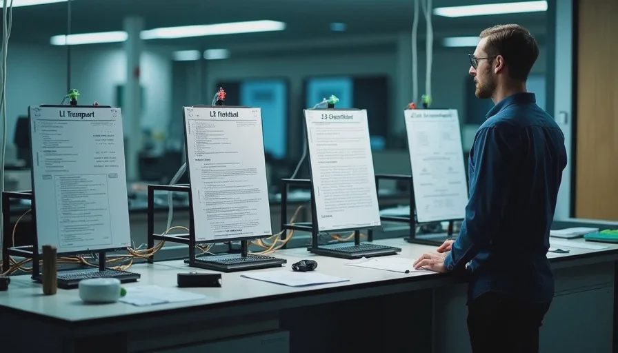 Four-layer contract inspection station: transport, protocol, structural, operational.